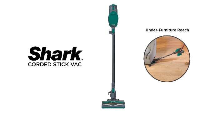 Shark Corded Stick Vacuum, Ultra-Lightweight, Swivel Steering, Powerful Deep-Cleaning, Floor-to-Ceiling Versatility, Converts to a Handheld Vacuum, Carpets & Hardfloor, Green, CS110EM