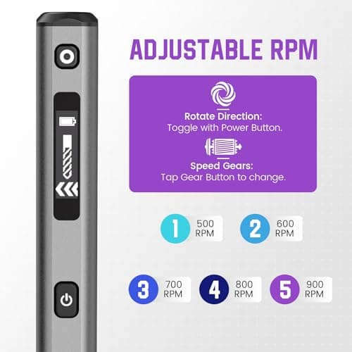 AM ARROWMAX Mini Drill Pen, 5-Speed, LED Lights, OLED Display, Aluminium Box, Resin Drill Set With 10 Small Bits, 3/32-Inch Shank, For Jewelry Making, Wood, Plastic