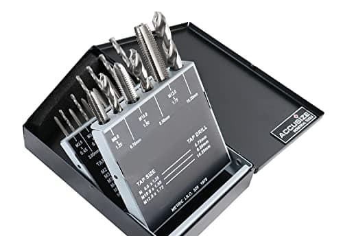 Accusize Industrial Tools Metric 18 Pc H.S.S. Tap and Drill Set, 0001-0052
