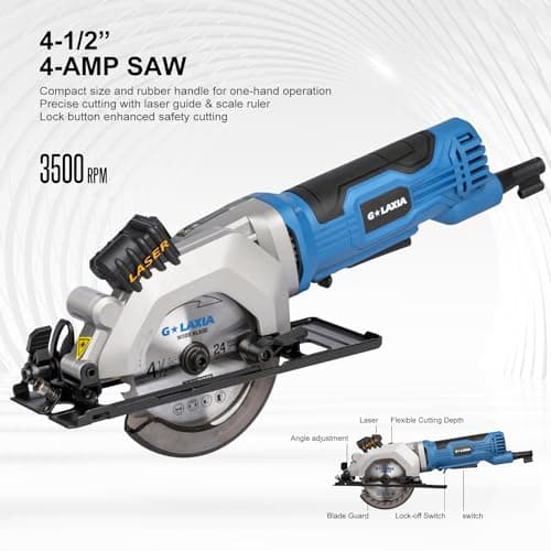 4Amp 3500RPM Corded Circular Saw and 6Amp 2800RPM Variable Speed Reciprocating Saw Tool Kit