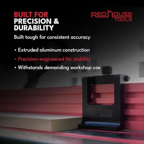 RedHouse Tools Precision Miter Station Fence Kit, 24 or 36-Inch Adjustable T-Track System, Aluminum Construction (36")