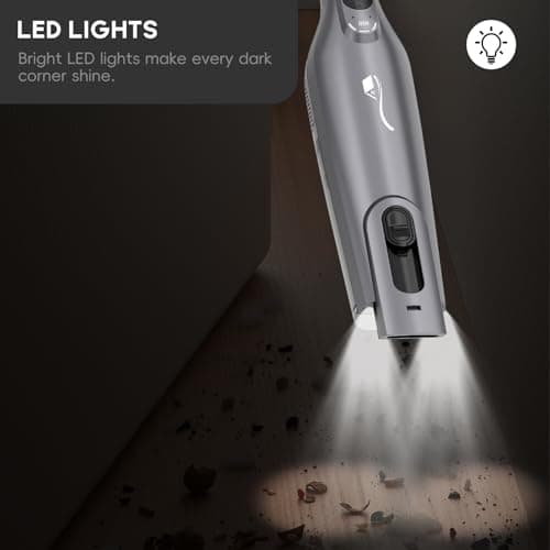 Cordless Handheld Vacuum, Lightweight Portable Hand Vacuum Cleaner with LED Light,Rechargeable Hand Held Vacuum with Charging Dock, Powerful Suction for Office, Home,Car,Silver