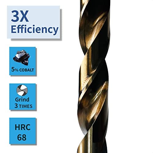 Cobalt Drill Bit Set (1/16-1/4 Inch, 13PCS), M35 High Speed Steel Twist Drill Bits for Stainless Steel, Hard Metal, Cast Iron, Plastic and Wood