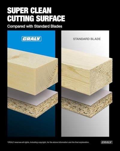 CRALY 10 Inch 50 Teeth Combination Saw Blade, 5/8 Inch Arbor Carbide Tipped Circular Saw Blade, Thin Kerf, Black Ice Coating, for Cutting Wood & Wood Composites with Table Saw, Miter Saw(C1050CT)