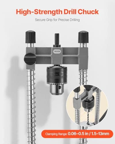 VEVOR Drill Guide, Multi-Angle Press Portable Precision Drilling Guide Jig Attachment, with Large Handle and Mounting Holes, Aluminum Alloy, for Drilling Angled or Straight Holes, for Wood Working