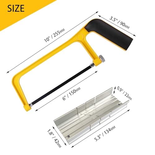 6 in. Mini Hacksaw Set - 150mm Extra Fine Cut Hack Saw Sets and 3pcs Extra Bi-Metal Blades for Wood and Metal