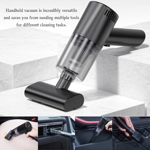 purux Handheld Vacuum Cordless Car Vacuum Cleaner with Multi-Nozzles, 12000Pa Powerful Suction Rechargeable Hand Vacuum, Portable Wet and Dry Mini Vacuum Cleaner Dust Buster for Car Home Office Pet