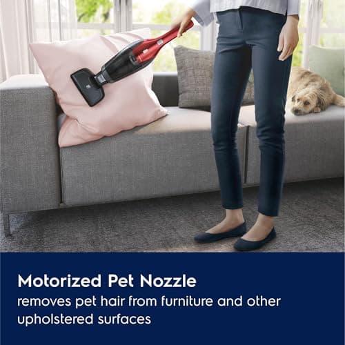 Electrolux Ergorapido Pet Cordless 2-in-1 Vacuum Cleaner with Motorized Pet Nozzle for Easy Pet Hair Removal, 48-Minute Run Time, 2 Power Modes, Chili Red