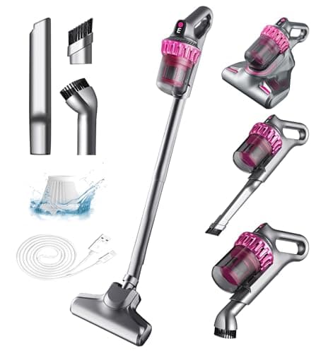 Cordless Vacuum Cleaner,Stick Vac with LED Screen,4 in 1 Mattress Vacuum, 1500mah Battery, Strong Suction,Suitable for Bed, car, Sofa, Carpet, pet Hair，Hardwood Floor