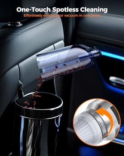 Car Vacuum,3 Suction Modes,Portable Mini Cordless Cleaner with 24000pa Suction Power,Type-C Charge,Handheld Vacuum for Home,Car, Office Desk, Keyboards(Bright Silver)
