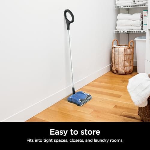 Shark Rechargeable Floor Sweeper, Motorized Brushroll, Compact Swivel Design, Easy-Empty Dust Cup, 10" Cleaning Path, Powerful Debris, Dust & Pet Hair Pickup, for All Floor Types, Blue, V2700Z