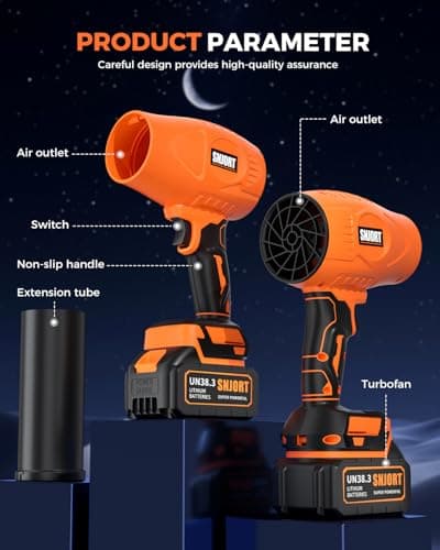 Leaf Blower Cordless with Battery and Charger, 500,000 RPM, Extended Nozzle, Lightweight Handheld Design, Turbo Jet Blower for Patio Cleaning,car Blowing Water, Lawn Care, Blowing Leaves and Dust