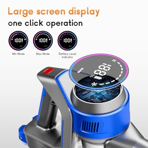 Cordless Vacuum Cleaner for Home - Powerful, 45Kpa Stick Vacuums Lightweight with Detachable Battery Display, Max 45Mins Runtime, 8 in 1 Handheld Vacuum for Hardfloor & Carpets Pet Hair