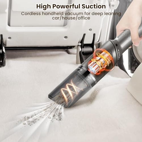 Car Vacuum Portable Cordless 120W/12kPa High Power Handheld Portable Handheld Vacuum Cordless Cleaner with Low Noise Wet and Dry Use Auto Vacuum Cleaner for Car Home Cleanning