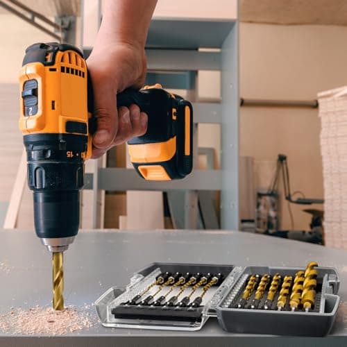 Pro Edge 24 Pcs Hex Shank Drill Bit Set for Impact Driver, Anti-Walking 135-Degree Tip, HSS Twist Titanium Drill Bits for Metal, Steel, Wood Plastic, with Storage Case (1/16"-1/2")