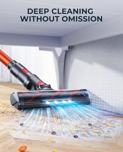 Cordless Vacuum Cleaner, 450W/40KPA 55 Mins Stick Vacuum Cleaner with LED Touch Display, Lightweight Handheld Vacuum Cleaners for Home, Carpet, Pet Hair and Hardwood Floors