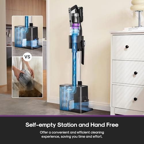 Eureka Cordless Vacuum Cleaner Lightweight, Stick Vacuum Rechargeable for Hardwood, Pet Hair, Blue w/Clean Station, Stylus Elite NEC490SE