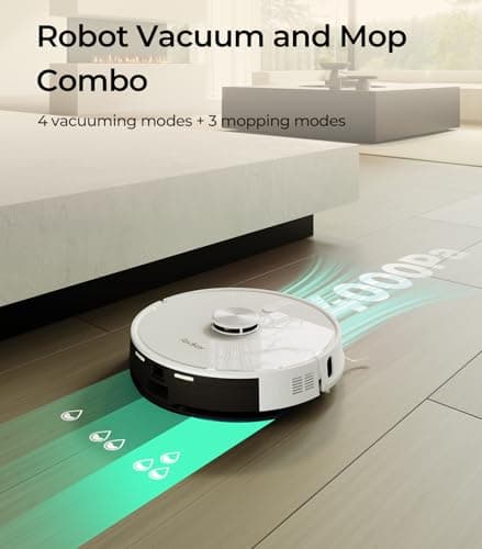 R10 Robot Vacuum and Mop Combo, 2-in-1 Vacuum Robot with Suction Station, LiDAR Navigation, Powerful 4000Pa Suction Power, 4L Dust Bag, 90 Days Hands-Free Cleaning, Ideal for Pet Hair Cleaning