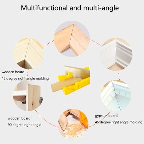 Mitre Box and Saw Set for Crafting,12 Inch Mitre Box with 14 Inch Back Saw,Reinforced Steel Back Saw for Woodworking,Preset Cutting Box with 45 Degree Cutting Guide for Molding Trim