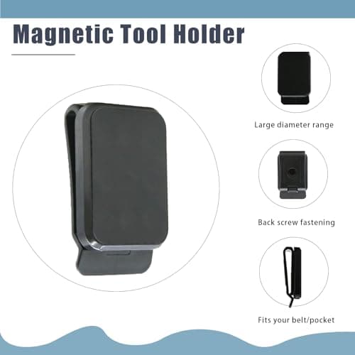 Magnetic Tool Holder Super Strong Tool Holster, Magnet Belt Clip Neodymium Magnet Leather Sleeve for Screws, Hammers, Sockets, Pliers, Drills, Wrenches Magnetic Tools and Hardware 2 Pcs