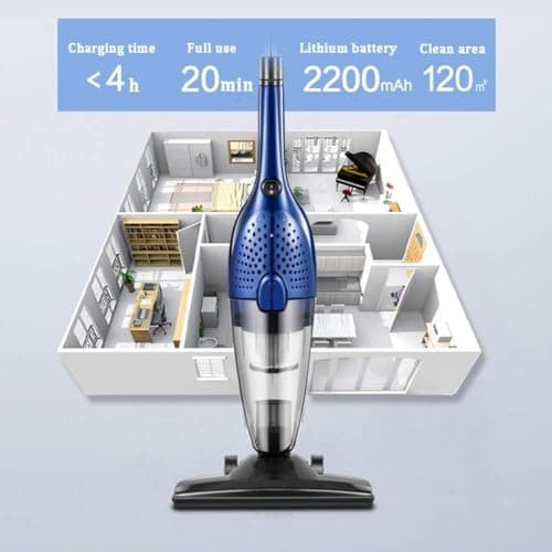 Cordless Vacuum Cleaner, Cordless Vacuum Cleaner 2 in 1 Handheld Stick Vacuum, 100W Rating Power with Rechargeable Li-Ion Battery, Low-Noise, Stick Handheld Vacuum Cleaner, for Carpet Car Pet Ha