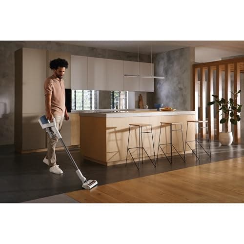 Miele Duoflex Vacuum Cleaner, Cordless and Bagless Multi-Use Flexible Stick Vacuum with Attachable MultiFloor Brush, in Brilliant White / Space Grey / Nordic Blue