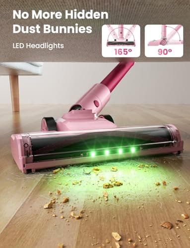 Cordless Vacuum Cleaner, Stick Vacuum with Smart LED Display, 45KPA 50Mins Vacuum Cleaners for Home, Powerful Suction, Anti-Tangled Lightweight Rechargeable Vac for Pet Hair, Carpet, Hard Floor