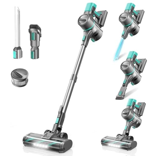 DEVOAC S10K Cordless Vacuum Cleaner for Home, 6-in-1 Lightweight Stick Vacuum with Powerful Suction, Rechargeable Battery Up to 45mins, Handheld Vacuum Cleaners for Hardwood Floor, Carpet, Pet Hair