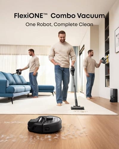 eufy Robot Vacuum 3-in-1 E20,with Versatile Stick and Handheld Vacuum Cleaner Combo,Self Emptying Up to 75 Days,Max 30,000Pa,Smart Obstacle Avoidance,Pro-Detangle,Perfect for Carpet,Crevices,Stairs