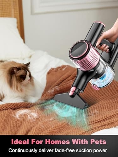 Cordless Vacuum Cleaner, 8 in 1 Vacuum Cleaner for Home with LED Display, 3 Suction Modes, Anti-Tangle Brush, 45mins Runtime Lightweight Stick Vacuum for Home Hardwood Floor, Pet Hair, Carpet