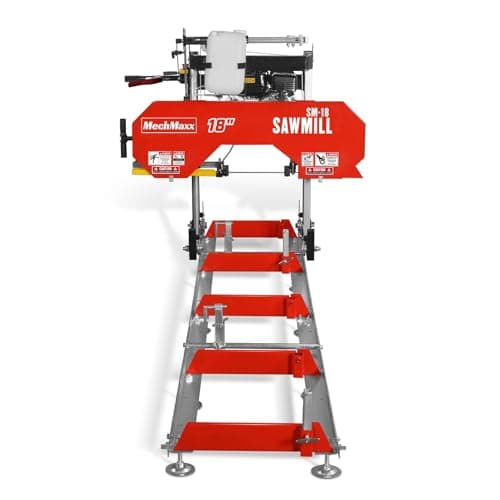 212cc 7HP Gasoline Engine,18'' Log Diameter,8'1'' Cutting Length,15" Board Width And 7'' Board Thickness,10' Track Length,Portable Wood Sawmill Chain Saw,Model SM-18