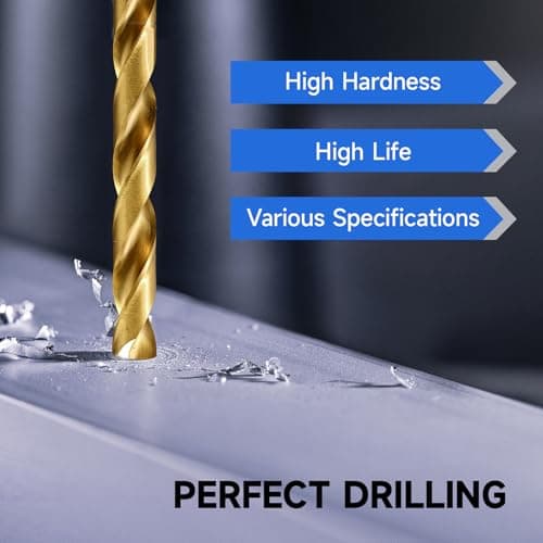 Pro Edge 24 Pcs Hex Shank Drill Bit Set for Impact Driver, Anti-Walking 135-Degree Tip, HSS Twist Titanium Drill Bits for Metal, Steel, Wood Plastic, with Storage Case (1/16"-1/2")