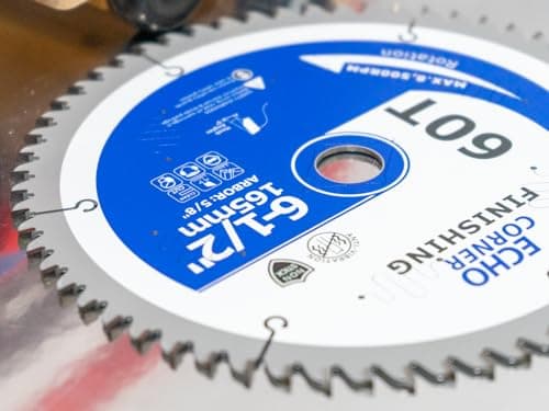 6-1/2 Inch Ultra Finish Circular Saw Blade 60T, Non-Stick Coating, for Wet Lumber, Composite Decking, Plywood, Plastic, Veneer, Laminate