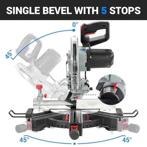 Sliding Compound Miter Saw, 15A 10", Bevel Cut (0°-45°) with Laser, Extension Table, Iron Blade Guard, Cutting Wood, PVC or Soft Metal