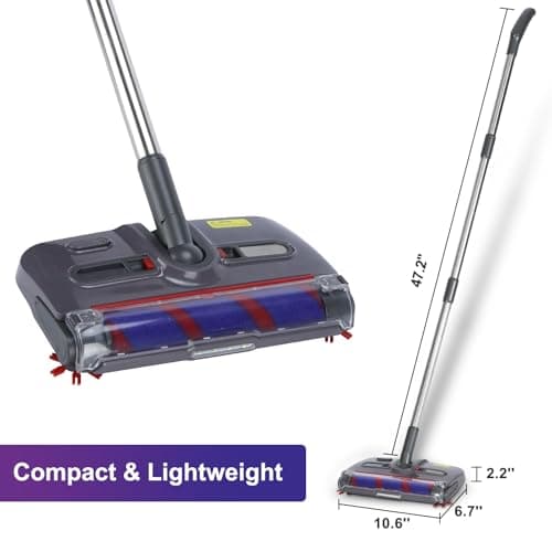 Cordless Sweeper, Cordless Electric Sweeper Rechargeable Cordless Sweeper, 360 Direction, Hard Floor Sweeper Roller Sweeper for Home Crumbs,Kitchen, pet Hair,and Floor Cleaning