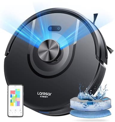 Robot Vacuum and Mop Combo, 5000Pa Robot Vacuum Cleaner with LIDAR Navigation, 3 in 1 Robot Vacuum Mop with Auto Carpet Boost, Self Charging, App/Voice Control, Ideal for Pet Hair,5 Maps