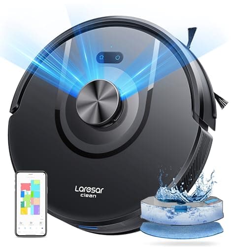 Robot Vacuum and Mop Combo, 5000Pa Robot Vacuum Cleaner with LIDAR Navigation, 3 in 1 Robot Vacuum Mop with Auto Carpet Boost, Self Charging, App/Voice Control, Ideal for Pet Hair,5 Maps