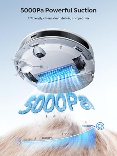 Vyzzle Robot Vacuum, 5000Pa Robot Vacuum and Mop, Smart Navigation, Ultra Slim Robot Vacuum Cleaner Self-Charging, Wi-Fi/App/Alexa Control, Ideal for Pet Hair, Hard Floor, Carpet