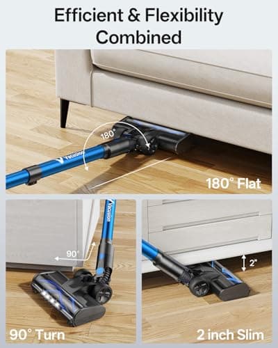 Cordless Vacuum Cleaner, 8-in-1 Cordless Stick Vacuum Cleaner with 3 Suction Modes, Up to 45mins Runtime, Rechargeable, Self-Standing, Wireless Vacuum Cleaners for Home Pet Hair Carpet Car Hard Floor