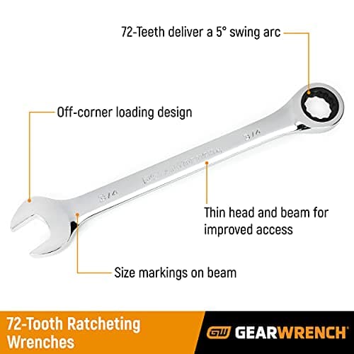 GEARWRENCH Ratcheting Combination Wrench 11/16", 12 Point - 9022