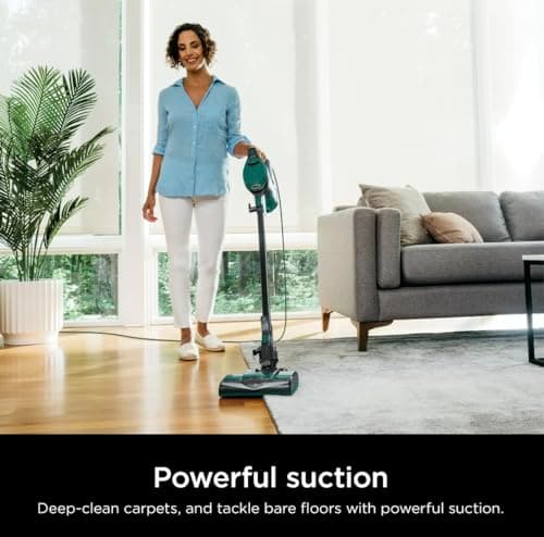 Shark Corded Stick Vacuum, Ultra-Lightweight, Swivel Steering, Powerful Deep-Cleaning, Floor-to-Ceiling Versatility, Converts to a Handheld Vacuum, Carpets & Hardfloor, Green, CS110EM