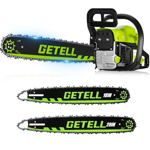 Professional 58cc Gas Powered Chainsaw with Quick-Switch Dual Bar 18/20 Inch System – Heavy Duty Chain Saw with Easy-Start for Tree Cutting, Limbing & Farm Use (GEL9901)