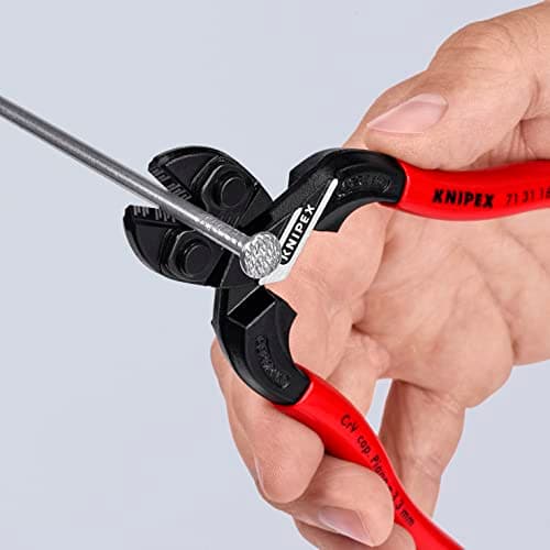 Knipex CoBolt® S Compact Bolt Cutters with recess in the cutting edge black atramentized, plastic coated 160 mm 71 31 160