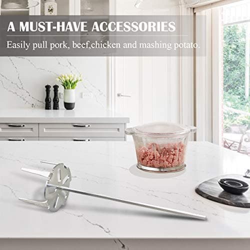 KAMaster Pork Puller Drill Attachment 304 Stainless Steel Meat Shredder Used with Standard Hand Drill for BBQ
