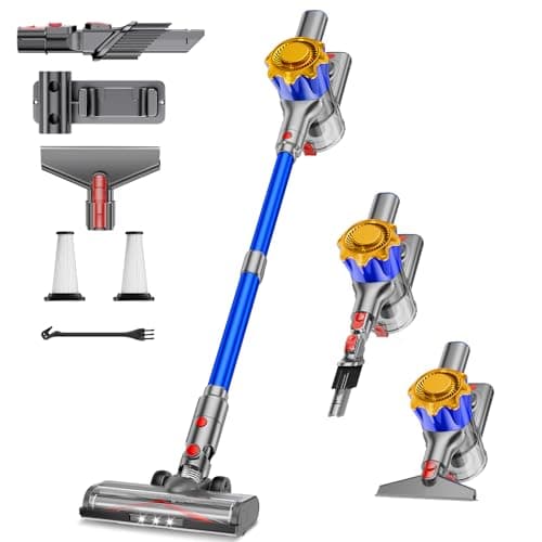 Cordless Vacuum Cleaner, 450W 40Kpa Powerful Stick Vacuum, Up to 50Mins Rechargeable Battery, Vacuum Cleaners for Home Anti-Tangled Lightweight Handheld for Hardwood Floor, Carpets, Pet Hair