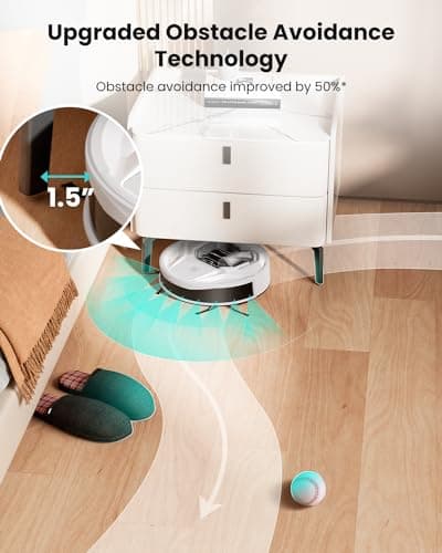 Lefant M320 Robot Vacuum with Mop Combo, 6500Pa Powerful Suction, 210 Mins Runtime, Slim, 800ml Visible Dustbin, Carpet Detection, Alexa Voice Control, Ideal for Hard Floor and Pet Hair, White