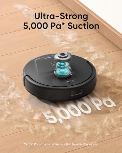 eufy Renewed L60 Robot Vacuum with Self Empty Station, Hair Detangling Technology, Up to 60 Days Hands Free Cleaning, 5,000 Pa Suction, Remove Hair, Dust (Renewed)