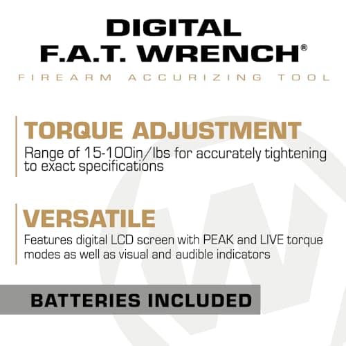 Wheeler Digital FAT (Firearms Accurizing Torque) Wrench with Interchangeable Bits and LCD Display for Firearm Maintenance, Gunsmithing, RC Vehicles, Drone, Mechanic Work, and More