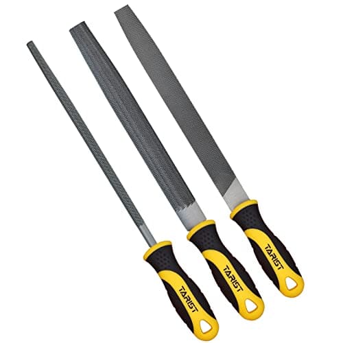 Metal File Set, 3-Piece, 8-inch,Professional Carbon Steel File, Includes Flat/Half-Round/Round,Work for Metal, Wood and More