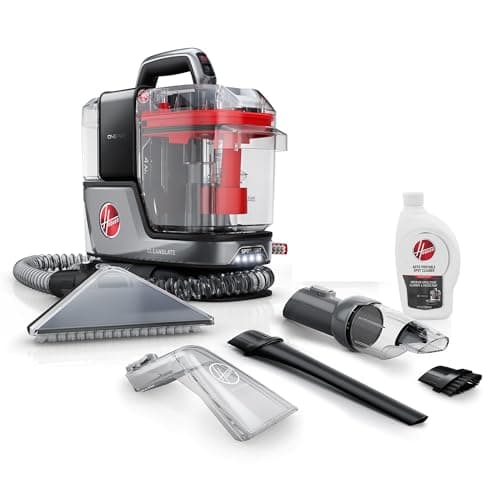 Hoover ONEPWR CleanSlate Cordless Portable Carpet & Upholstery Spot Cleaner Machine, Stain Remover, Auto and Car Detailer, BH14000V, Silver + Hoover CleanSlate 5-Piece Car Cleaning Tool Kitz